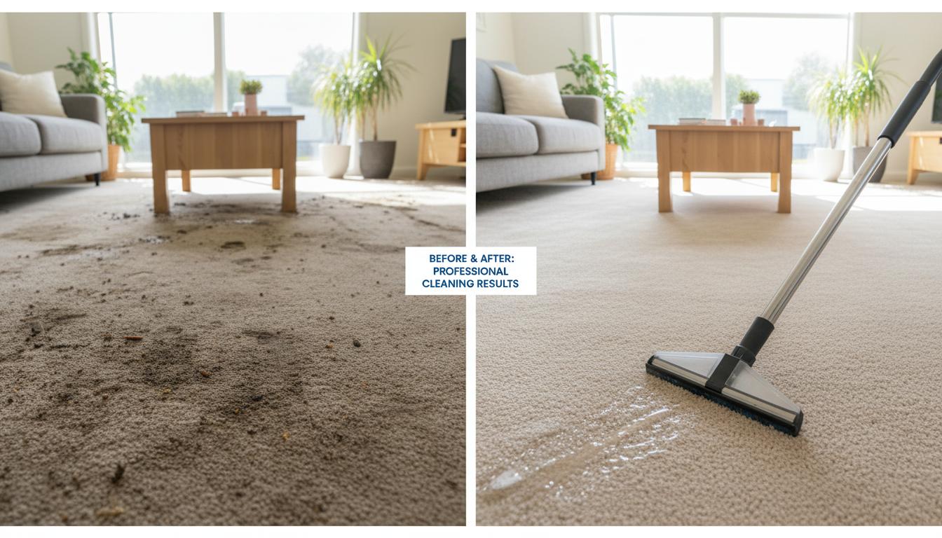 Carpet cleaning before and after in Albury